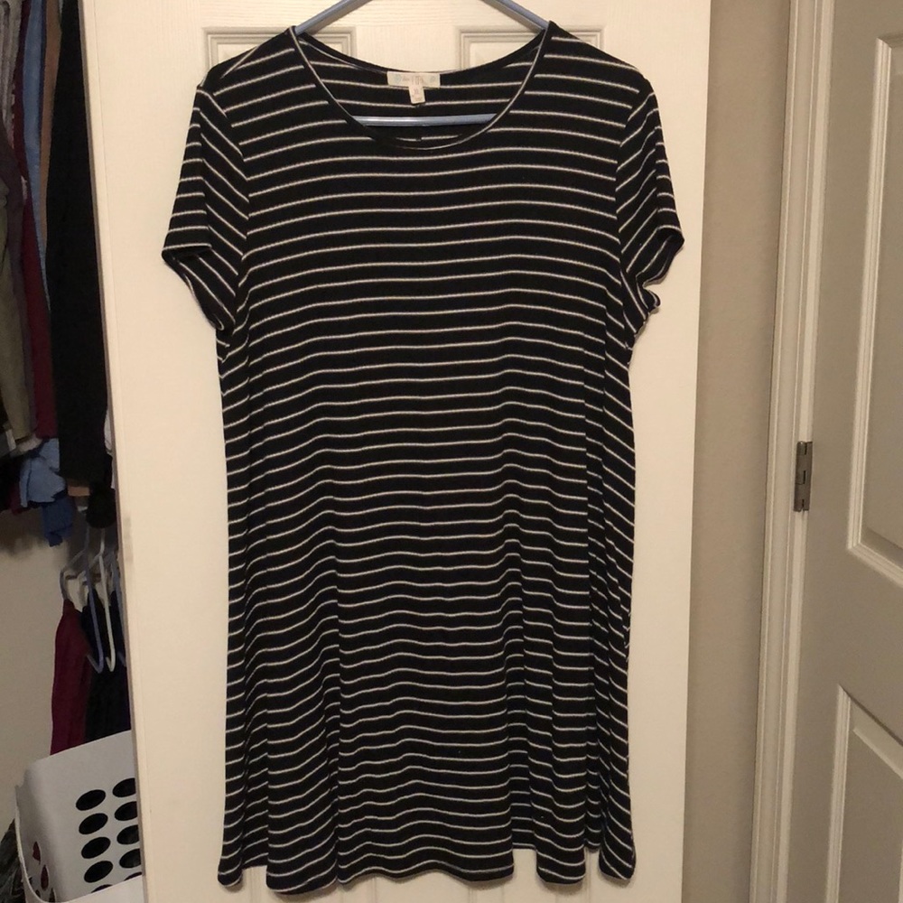 Striped Short Sleeve Dress